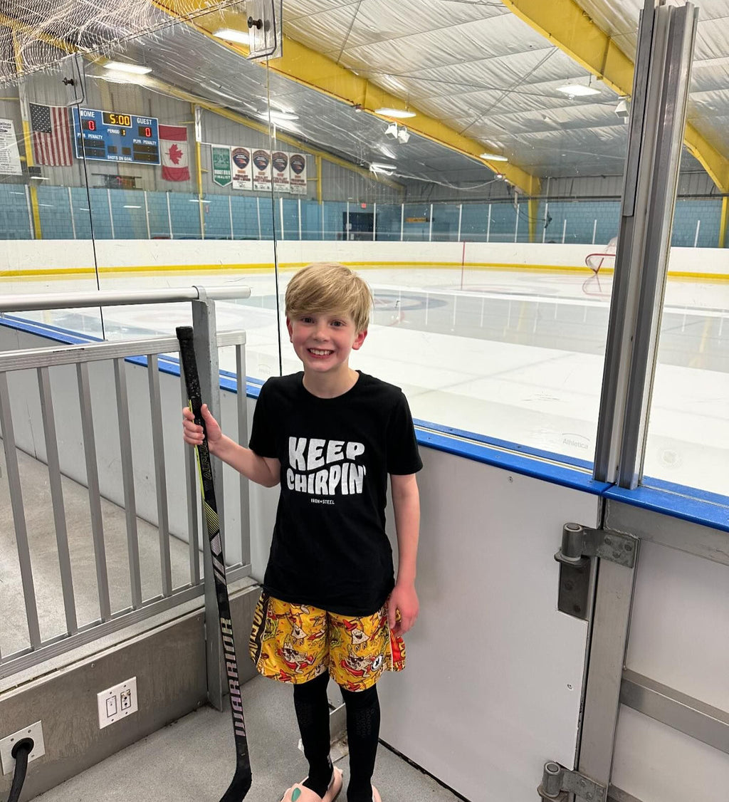 Keep Chirpin' Hockey USA Made Kids Tee