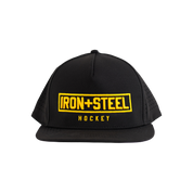 Iron+Steel Gold Plate Snapback Hat - Black