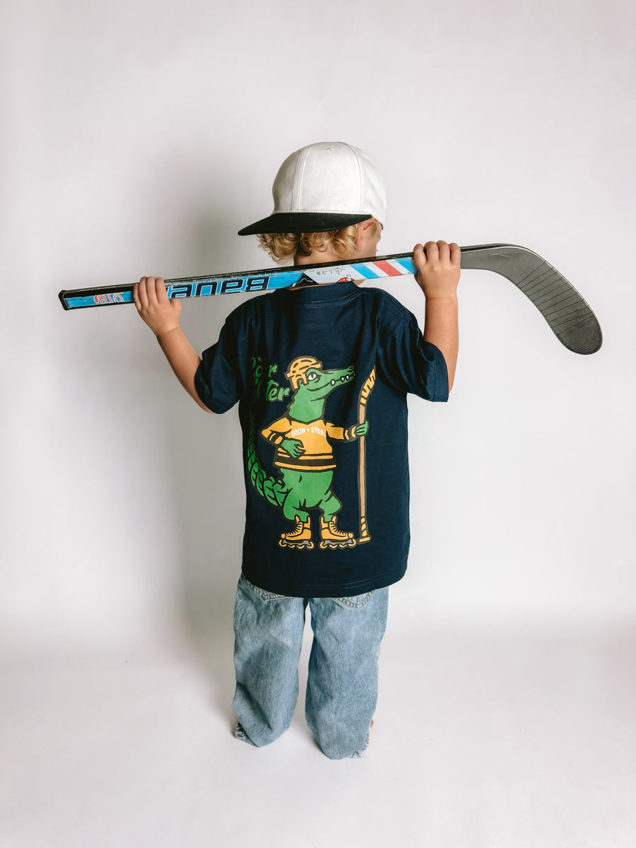 Later Skater Hockey Toddler Tee, front