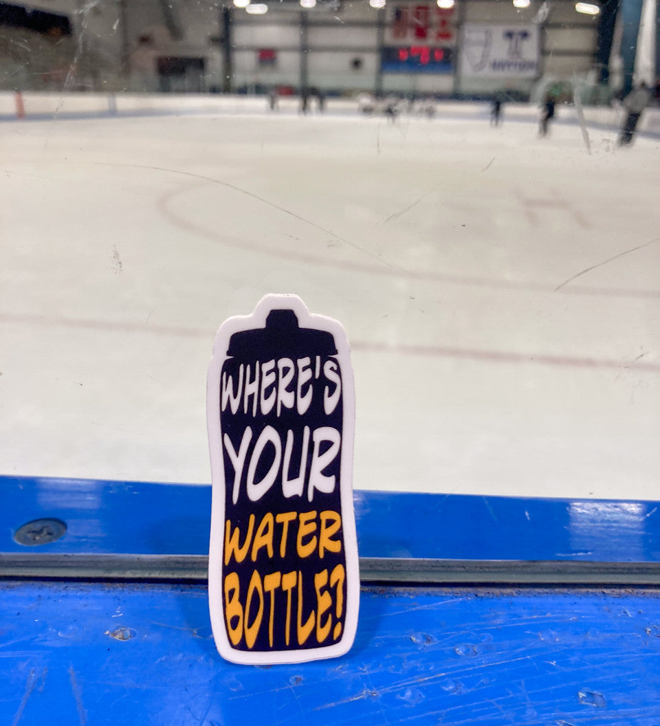 Where's Your Water Bottle Hockey Sticker
