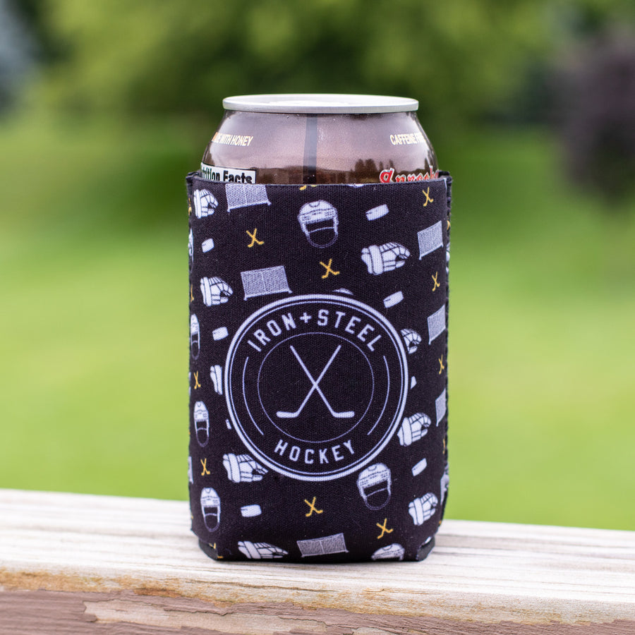Iron+Steel Hockey Koozie