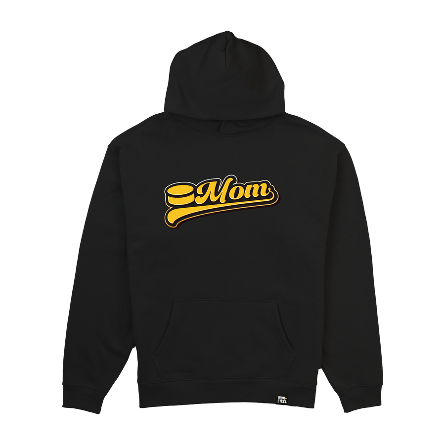 Hockey Mom Script Puck Midweight Hoodie