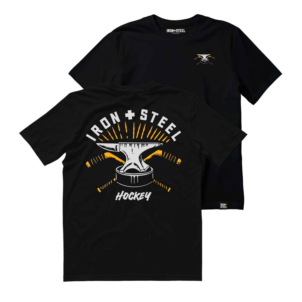 Anvil Hockey Tee in black, front