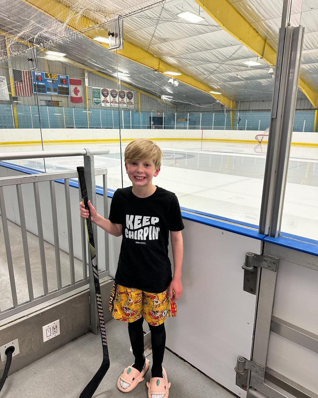 Keep Chirpin' Hockey USA Made Kids Tee