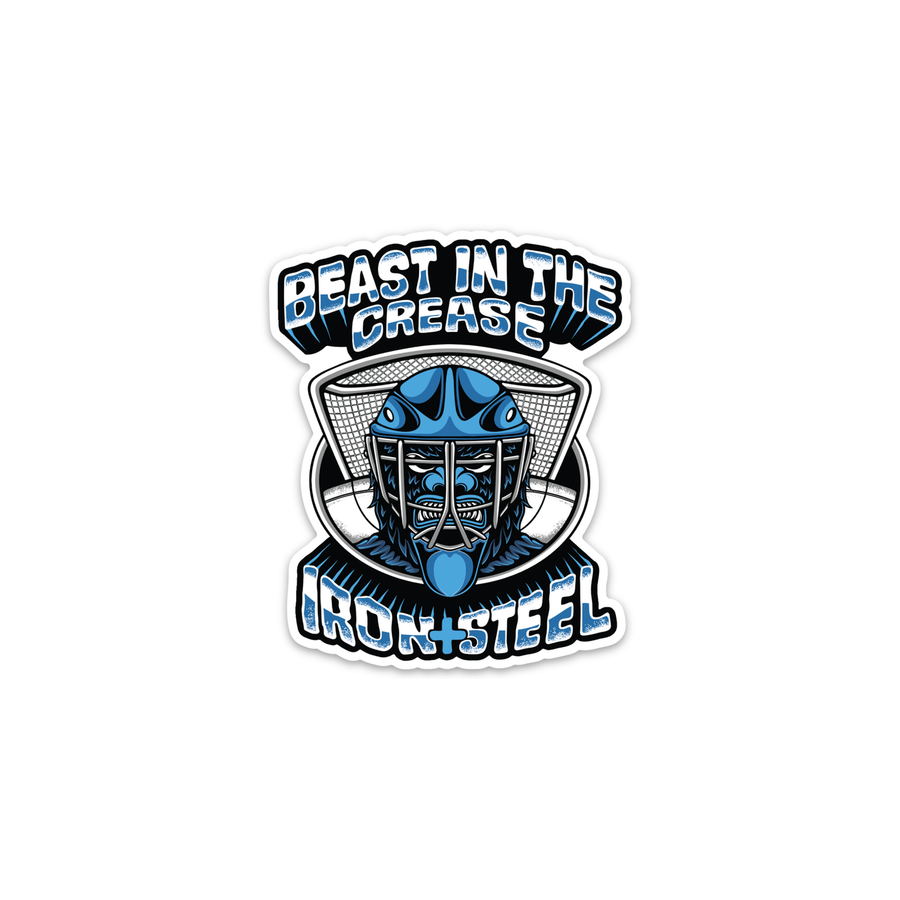 Beast In The Crease Goalie Hockey Sticker