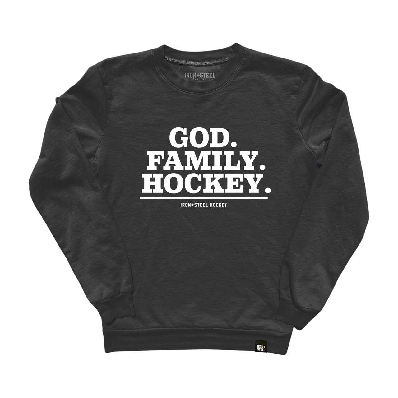 God. Hockey. Family. USA Made Sweatshirt