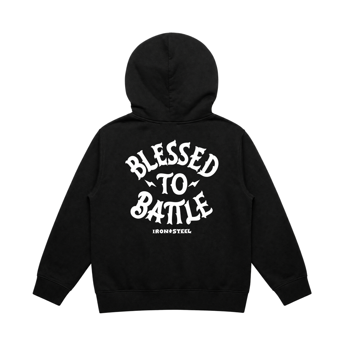 Blessed to Battle Hockey Toddler Hoodie – Black – Back