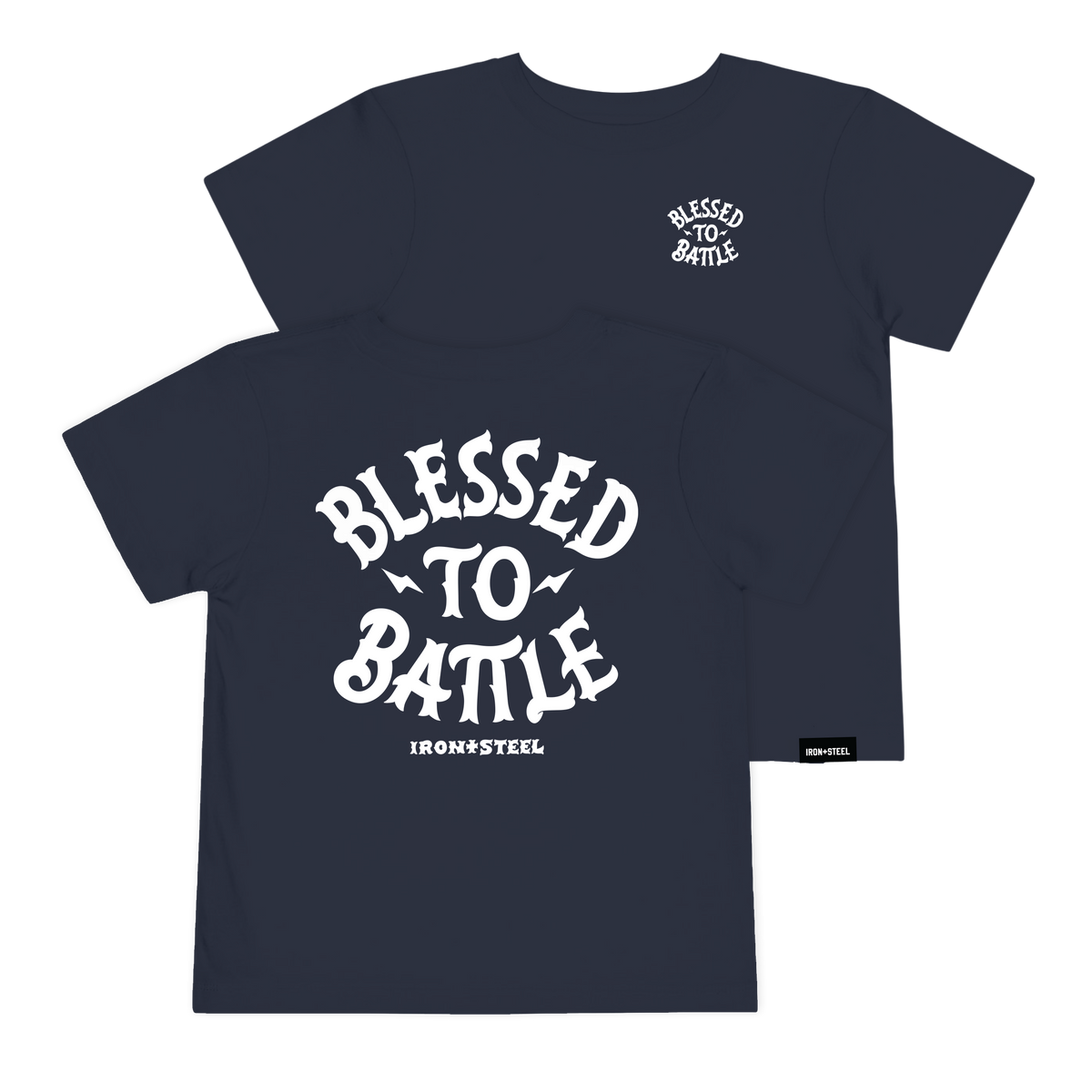 Blessed to Battle Hockey Toddler Tee – Navy