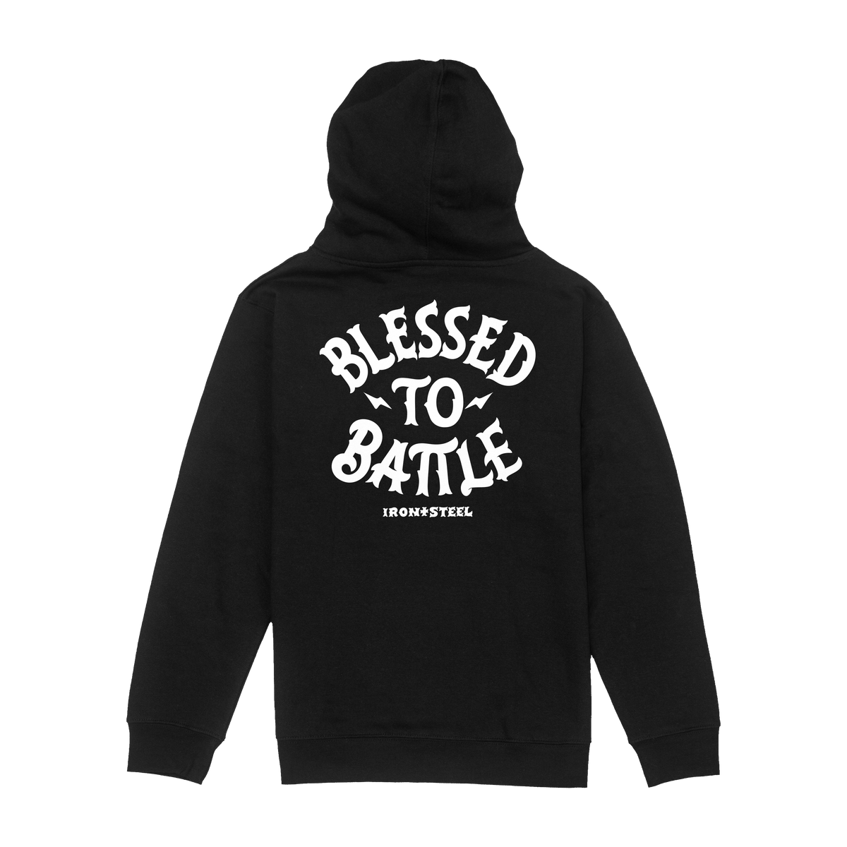 Blessed to Battle Hockey Youth Hoodie – Black – Back