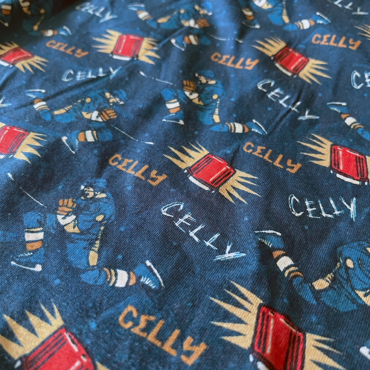 Celly bamboo pajama print close up