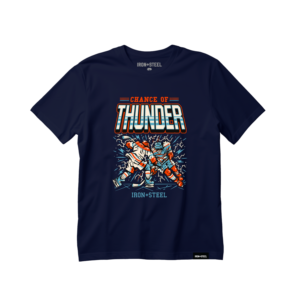 Chance Of Thunder Hockey Tee in navy