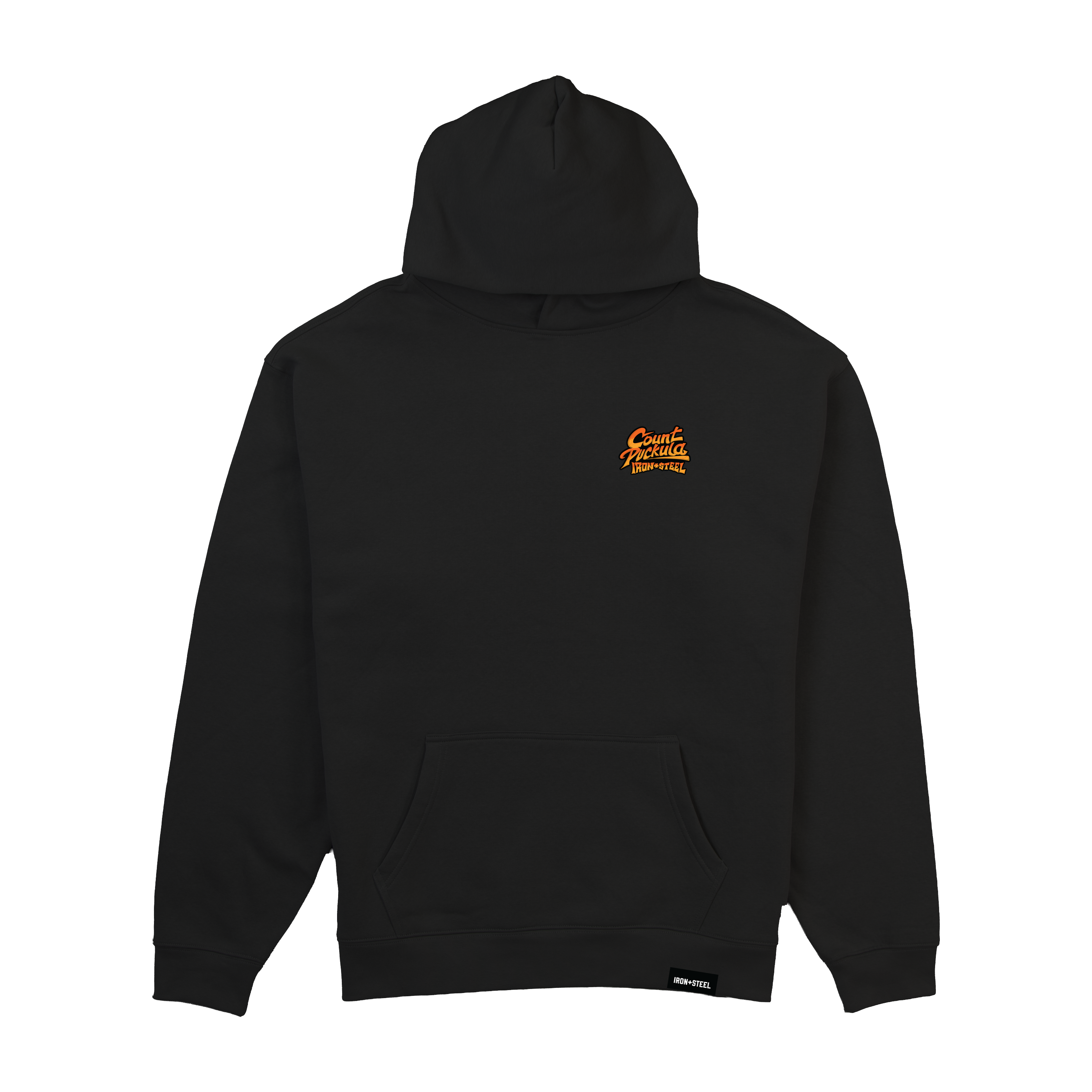 Count Puckula Hockey Midweight Hoodie in black, front chest patch