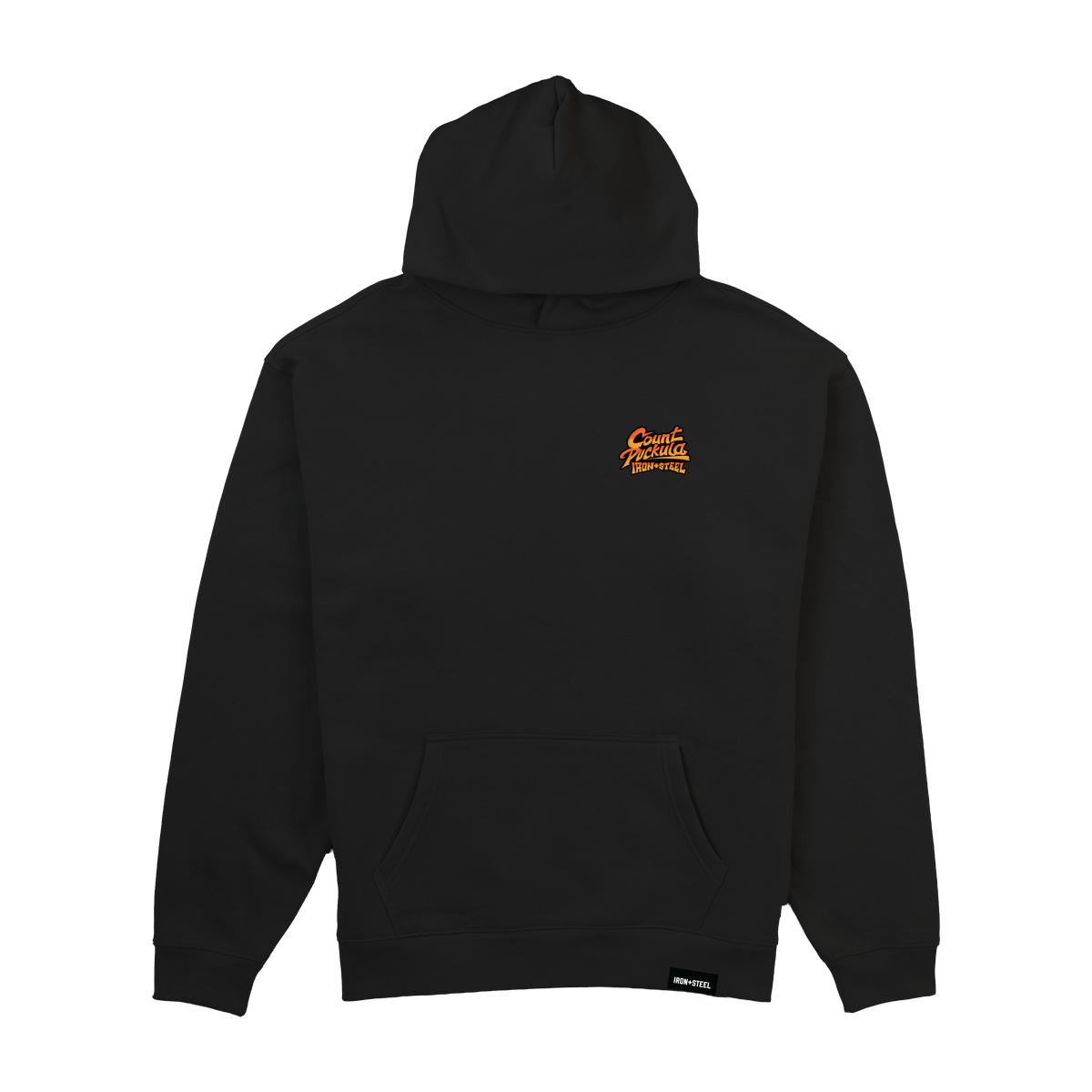 Count Puckula Hockey Midweight Hoodie in black, front chest patch