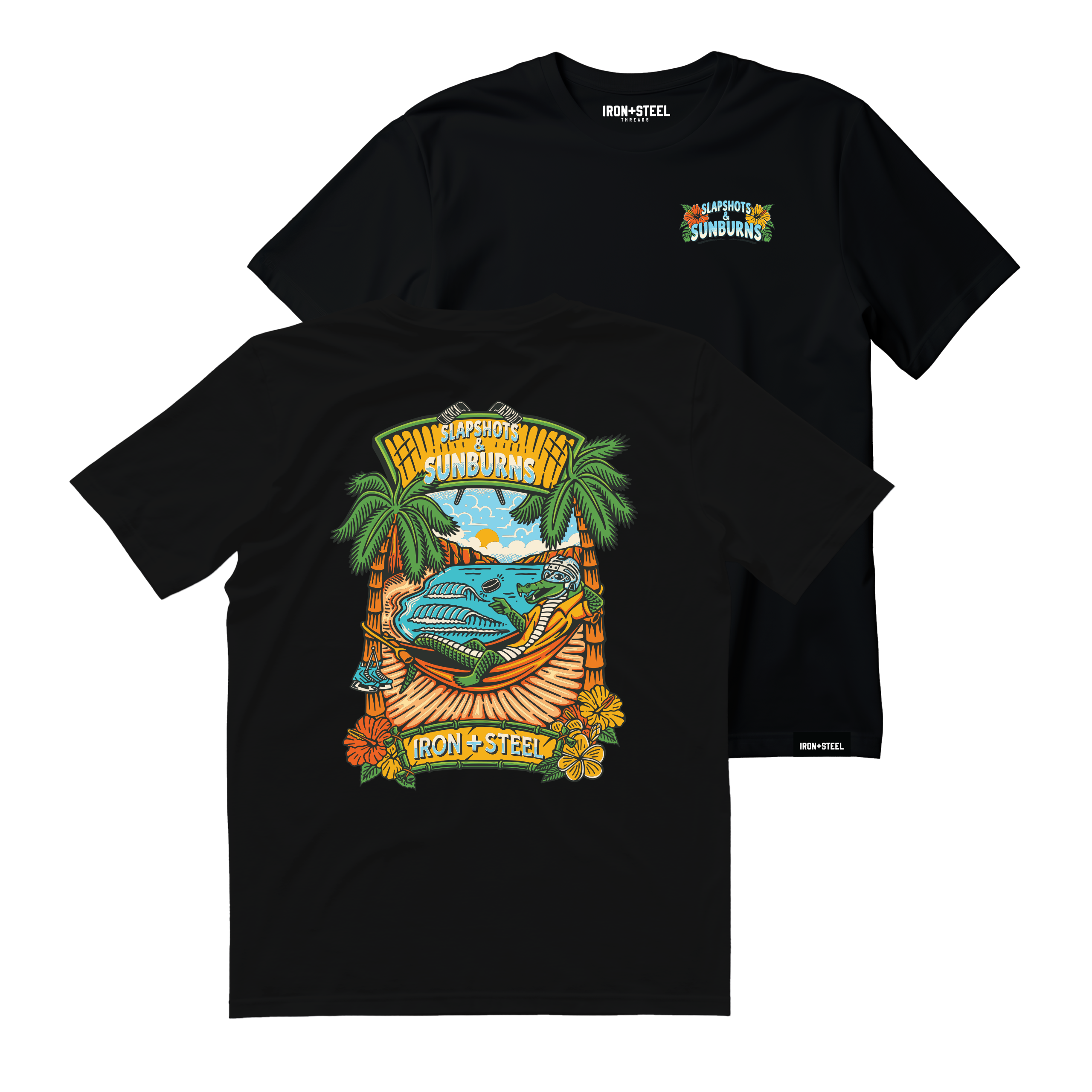 Slapshots and Sunburns Hockey Tee