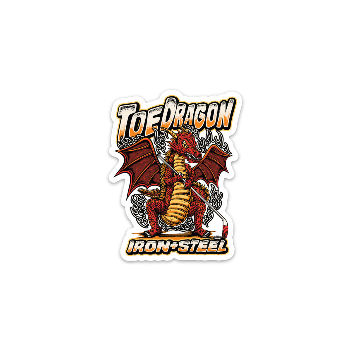 Toe Dragon Hockey Sticker