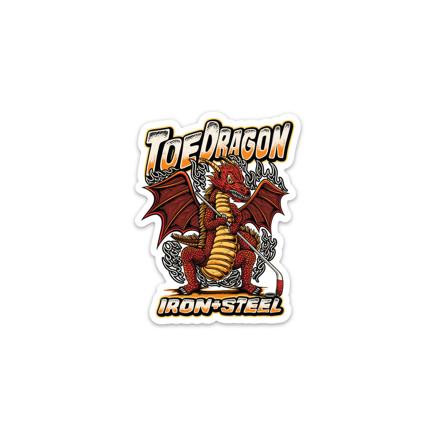 Toe Dragon Hockey Sticker