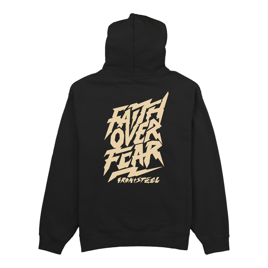 Faith Over Fear Hockey Midweight Hoodie – Black – Back