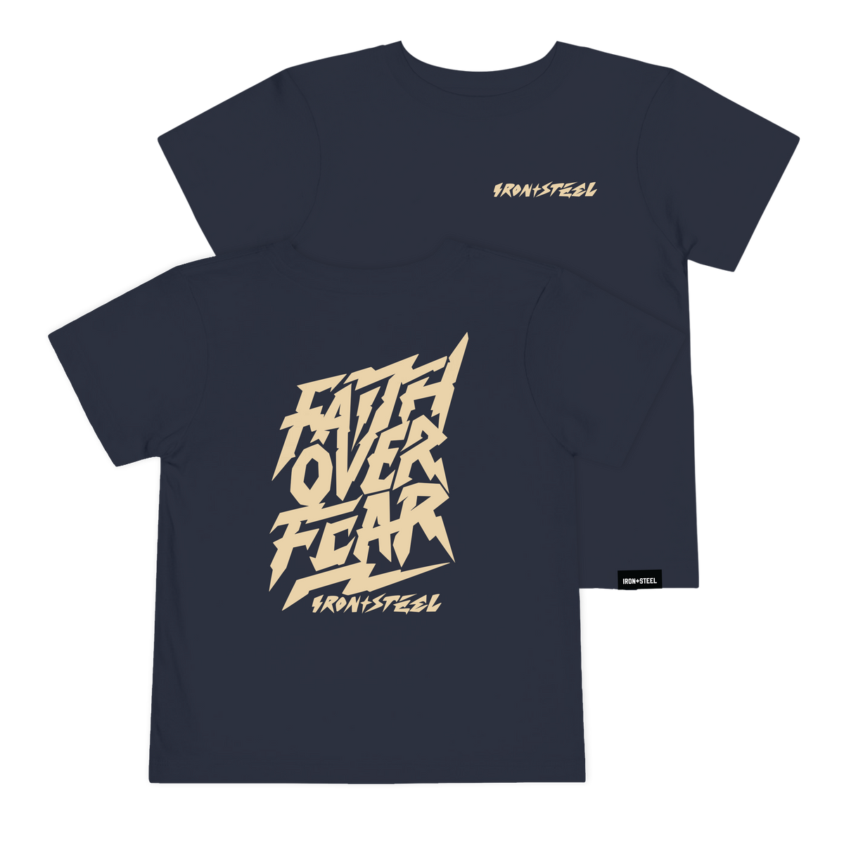 Faith Over Fear Hockey Toddler Tee – Navy