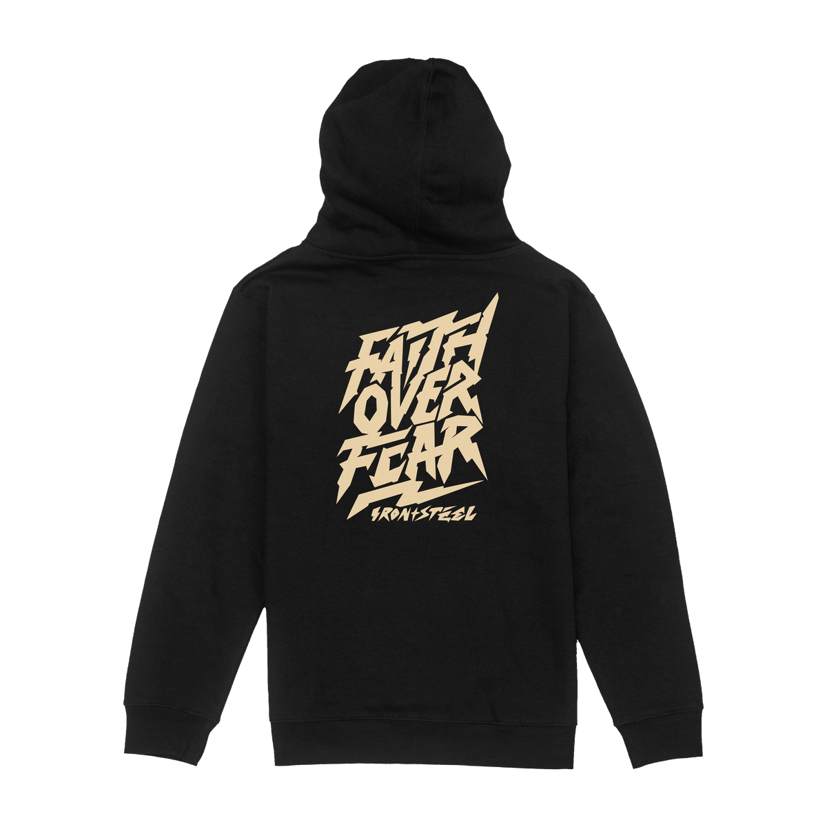 Faith Over Fear Hockey Youth Hoodie – Black – Back
