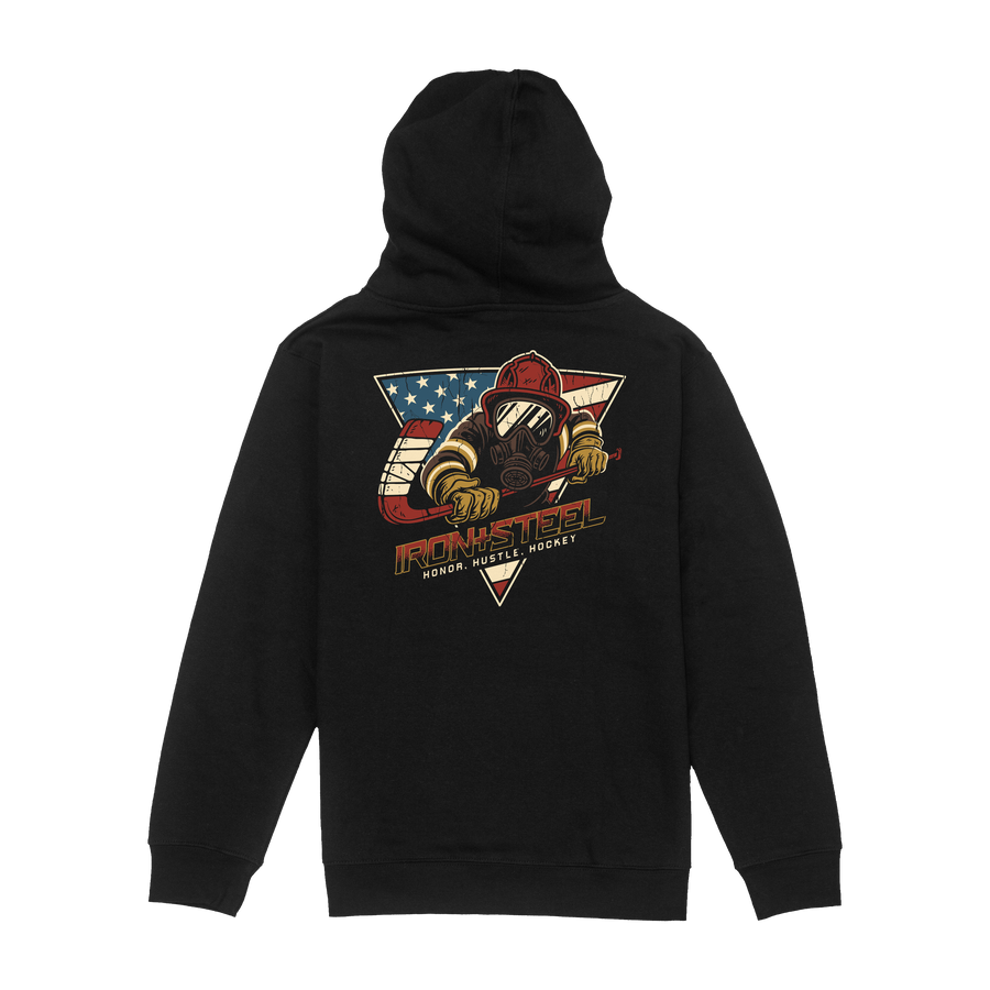 Firefighter Hustle Hockey Youth Hoodie