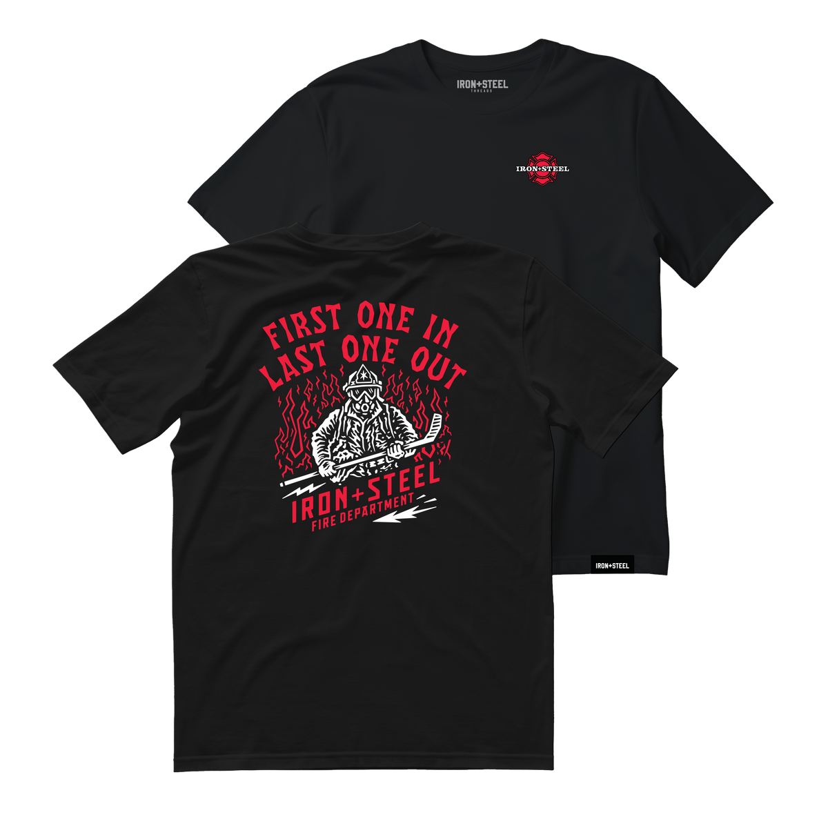 First One In Last One Out Hockey Tee in black
