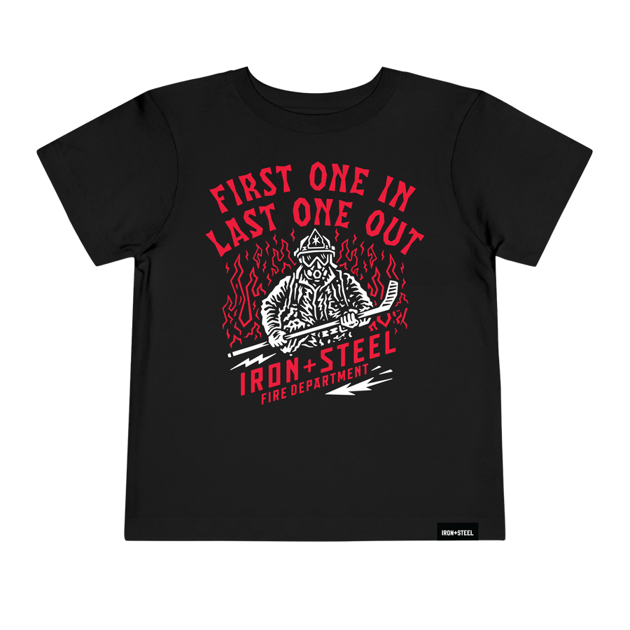 First One In Last One Out Hockey Toddler Tee