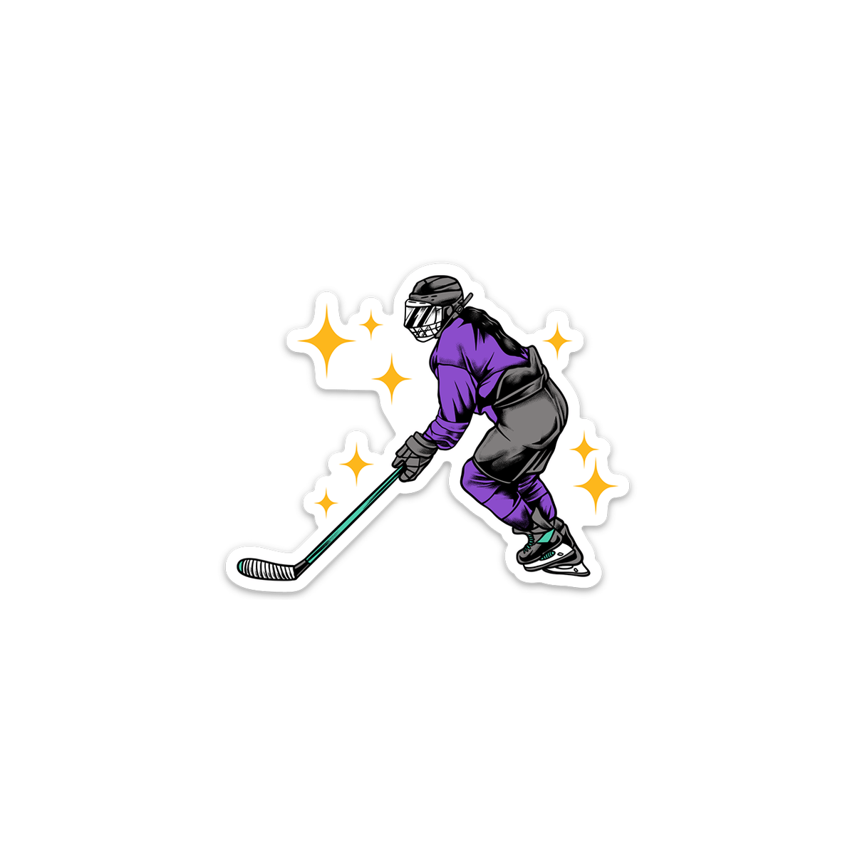 Girl Hockey Skater Sticker