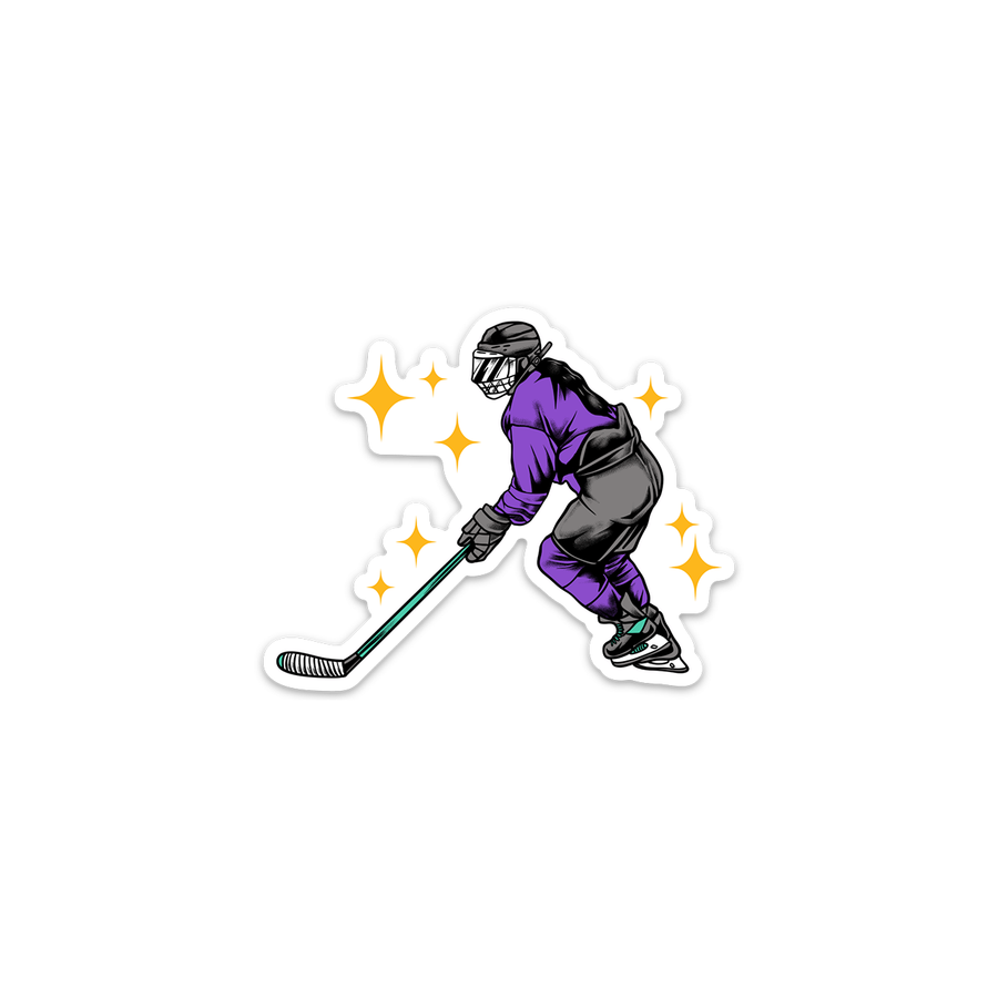 Girl Hockey Skater Sticker