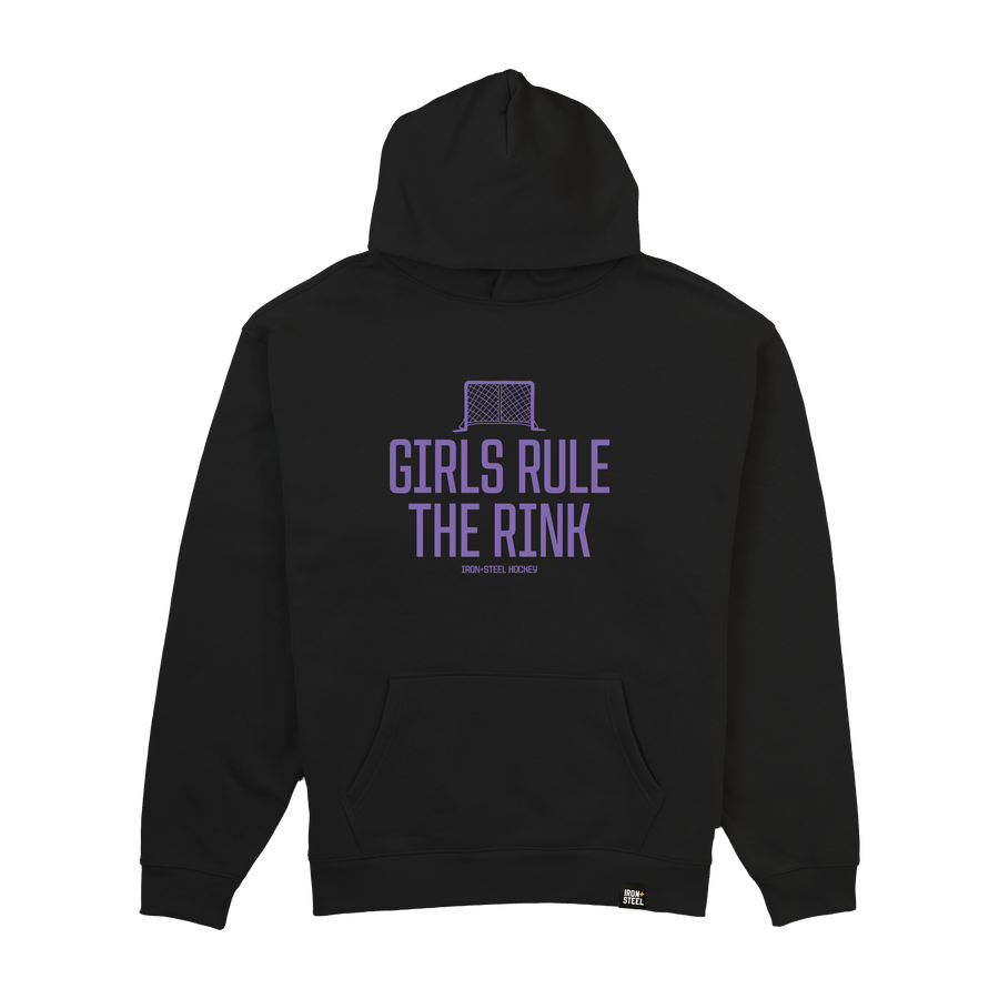 Girls Rule The Rink Hockey Midweight Hoodie