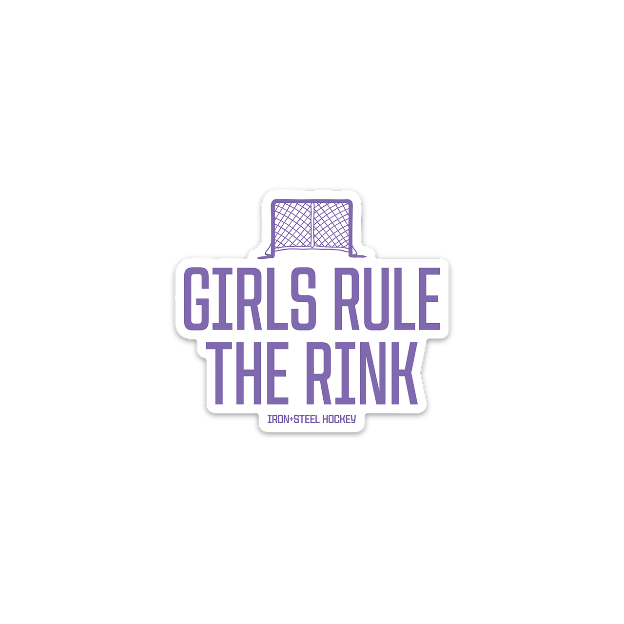 Girls Rule The Rink Hockey Sticker