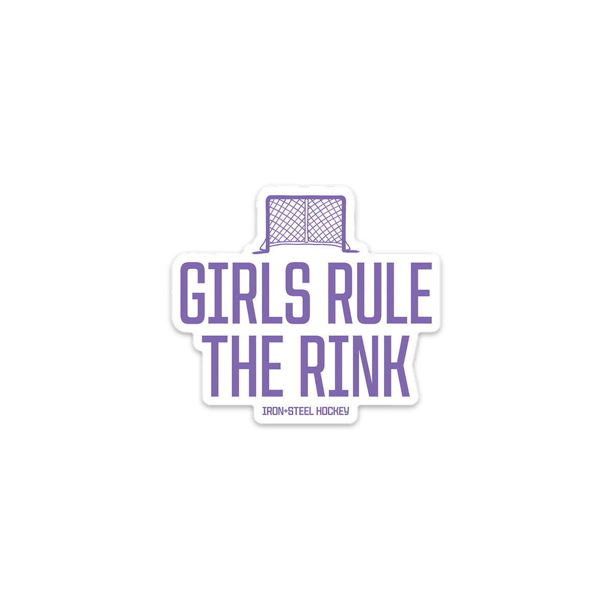 Girls Rule The Rink Hockey Sticker, front