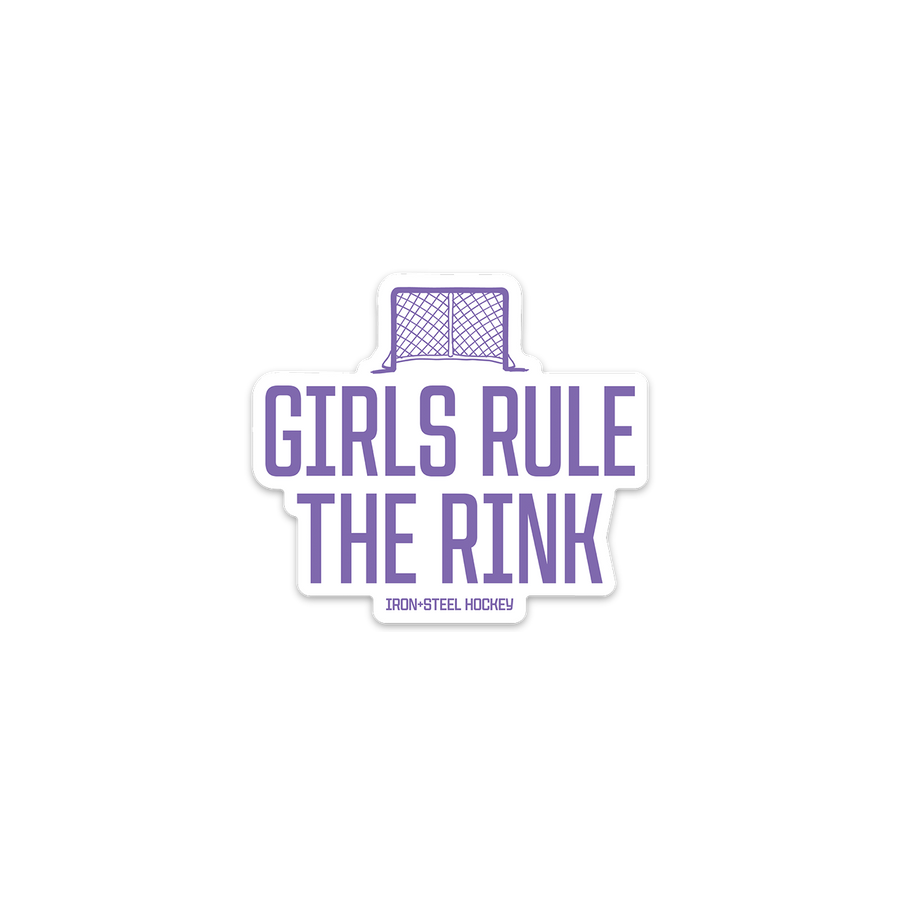 Girls Rule The Rink Hockey Sticker
