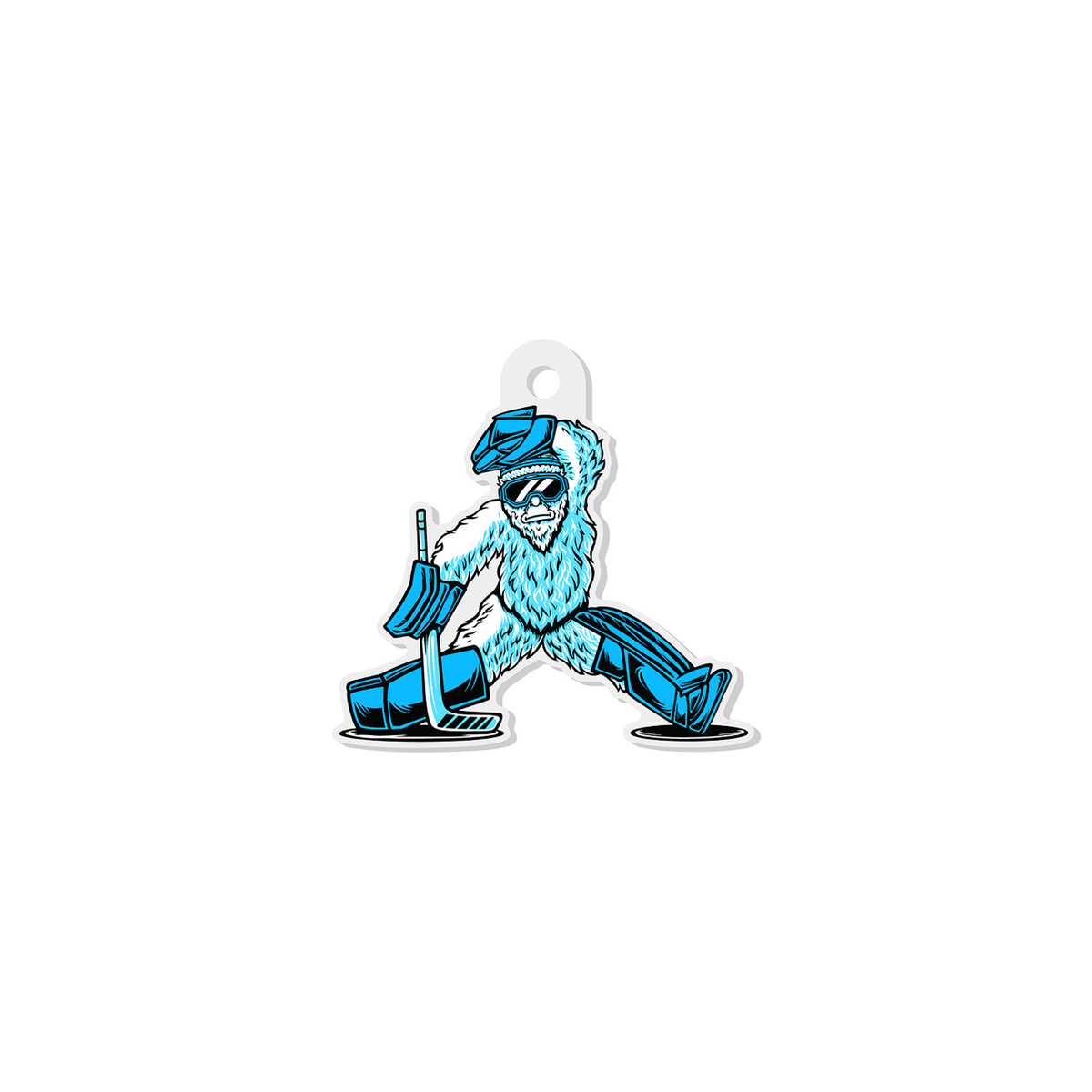 Sasquatch Goalie Hockey Keychain