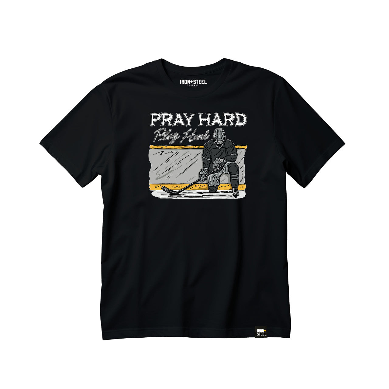 Pray Hard Play Hard Hockey Tee
