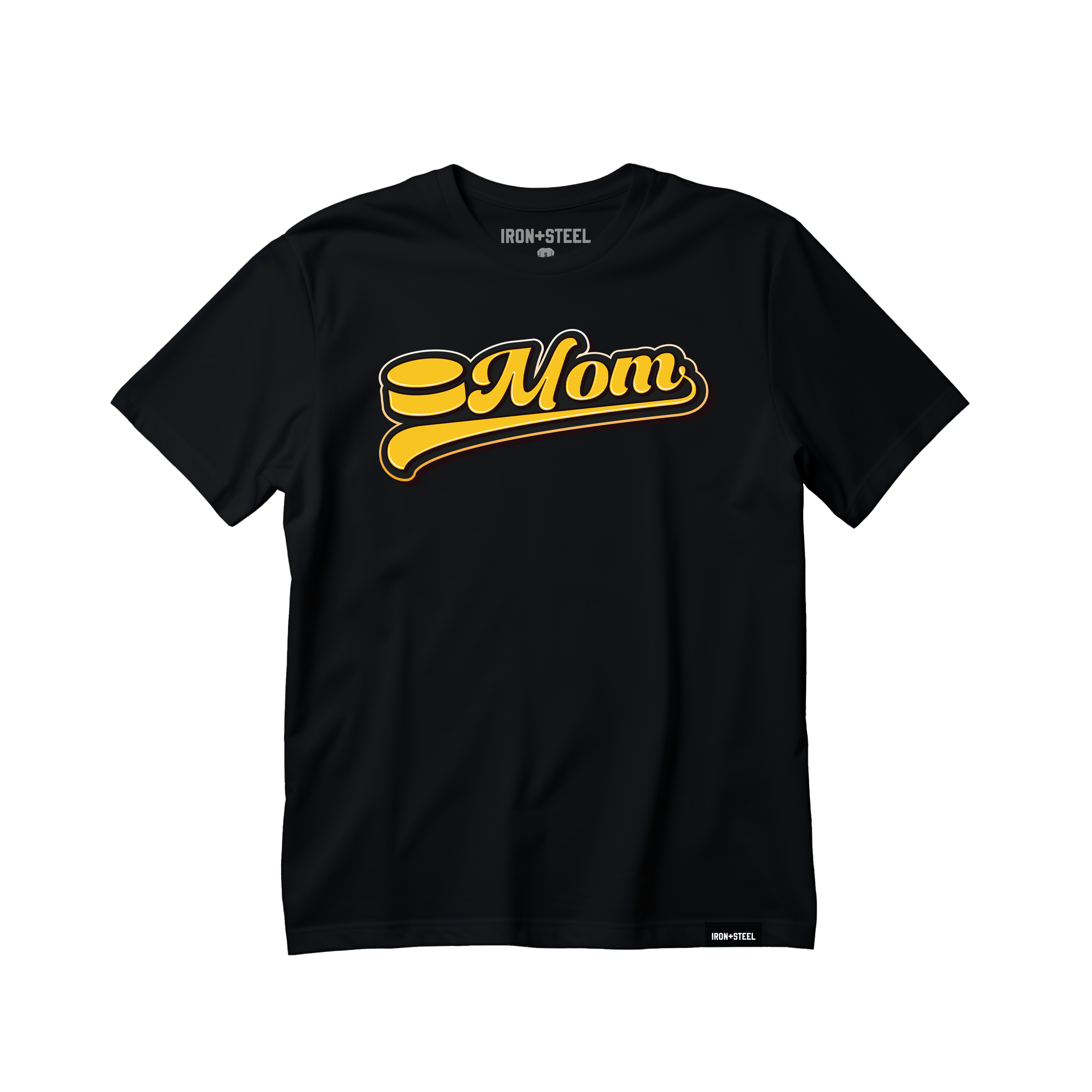 Hockey Mom Script Puck T-Shirt