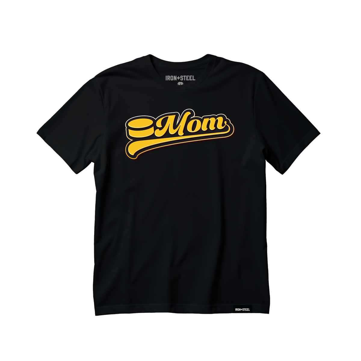 Hockey Mom Script Puck T-Shirt
