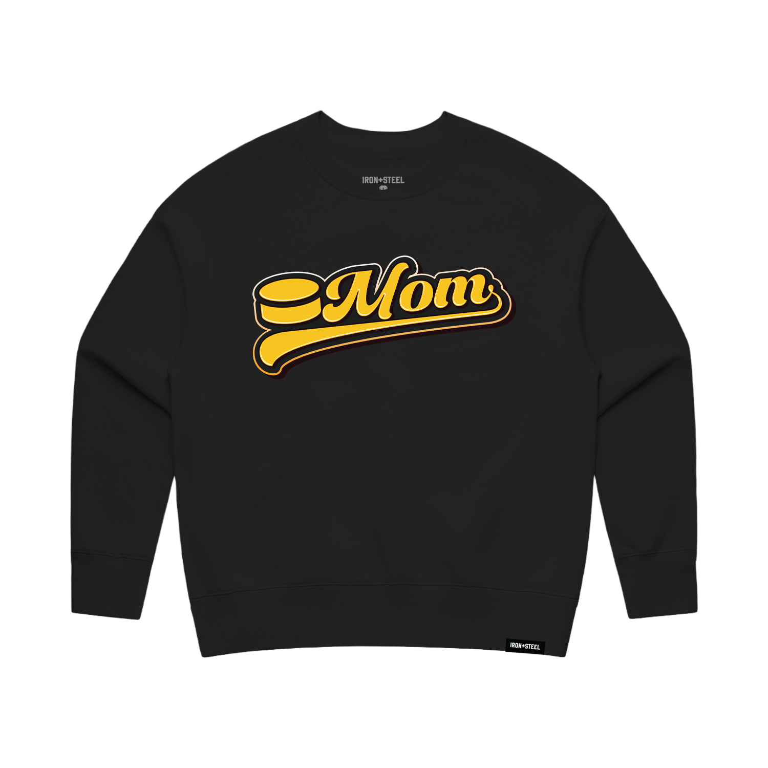 Hockey Mom Script Puck Women's Crew