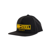 Iron+Steel Gold Plate Snapback Hat - Black