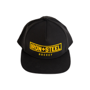 Iron+Steel Gold Plate Snapback Hat - Black