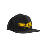 Iron+Steel Gold Plate Snapback Hat - Black