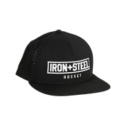 Iron+Steel Plate Snapback Hat - Black/White
