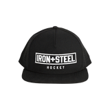 Iron+Steel Plate Snapback Hat - Black/White