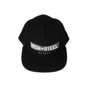 Iron+Steel Plate Snapback Hat - Black