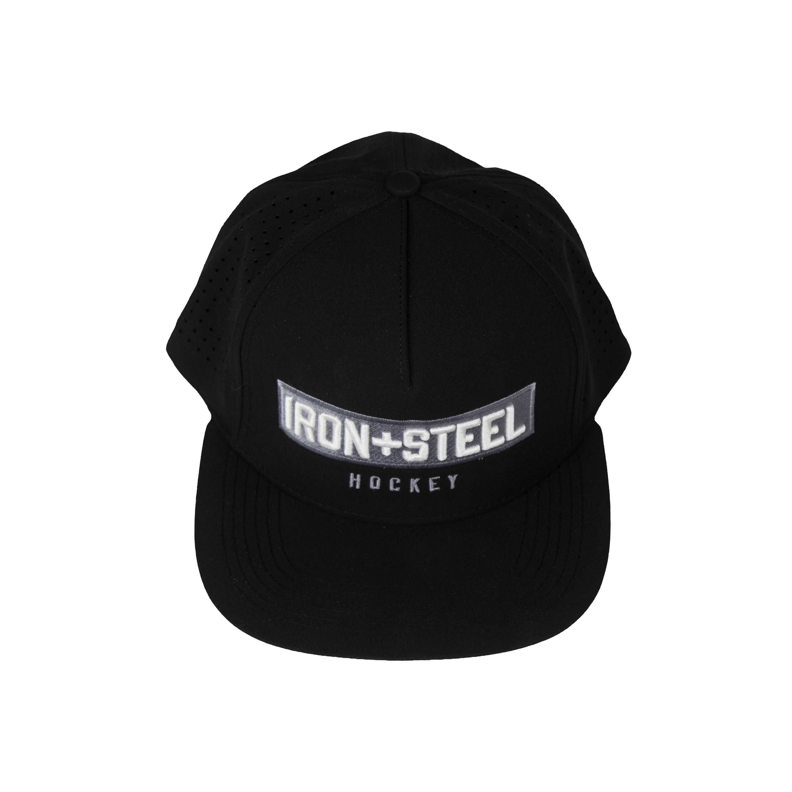 Iron+Steel Plate Snapback Hat - Black