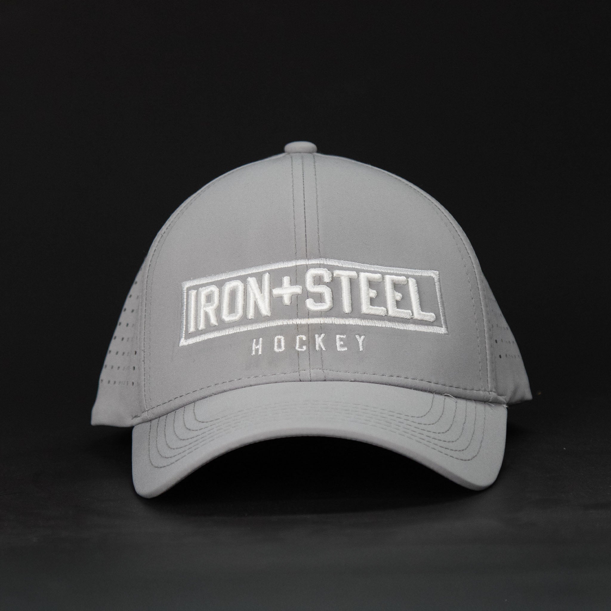 Iron+Steel Plate Snapback Hat - Grey/White