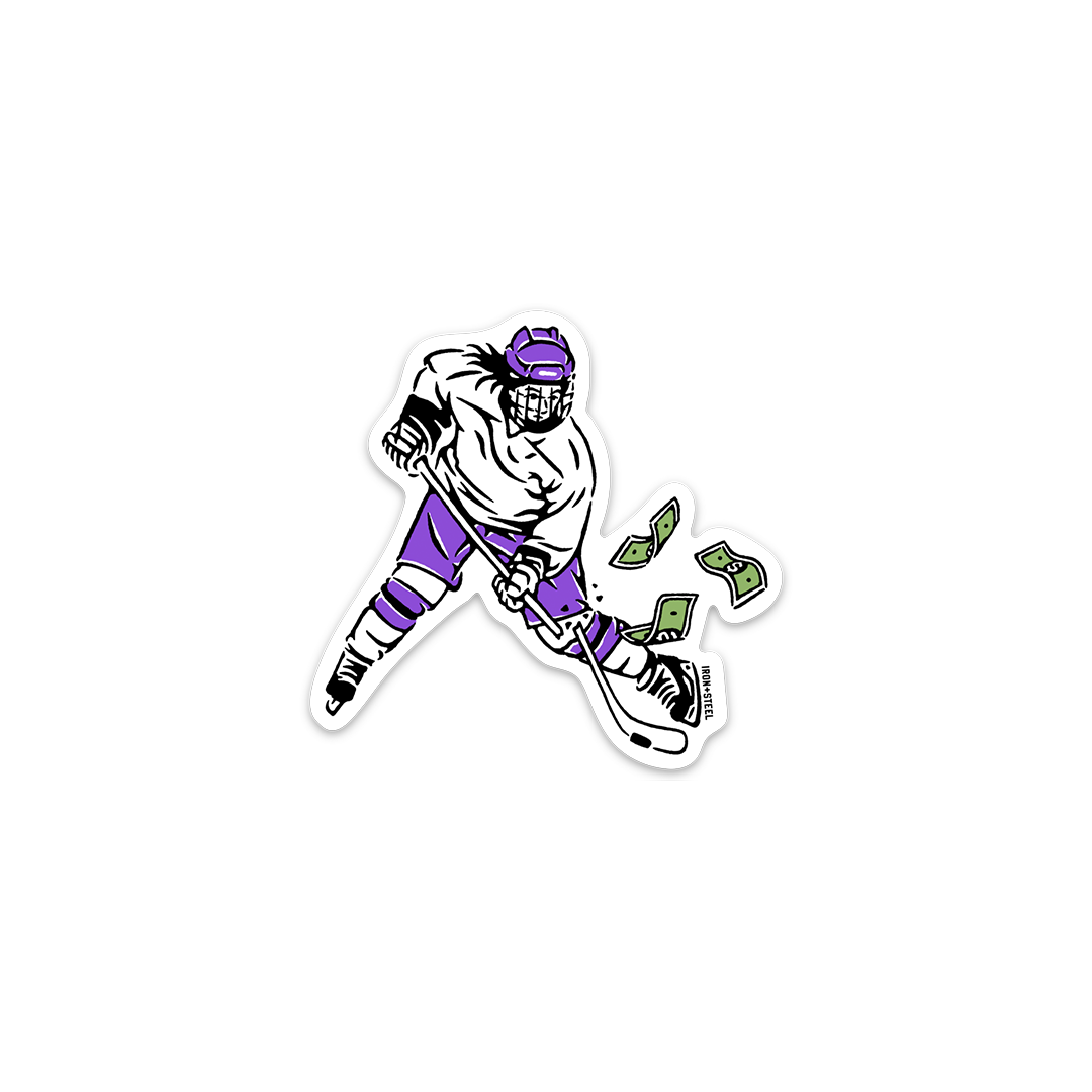Hockey Girl Broken Stick Sticker