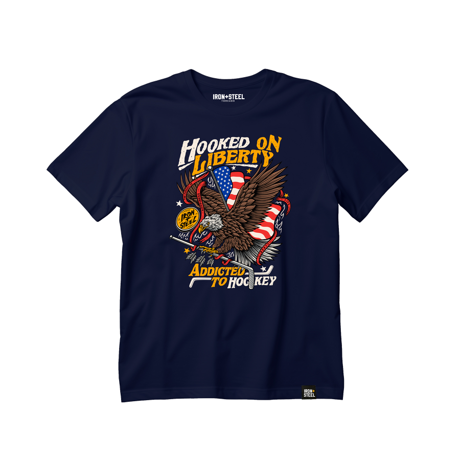 Hooked on Liberty Hockey Tee
