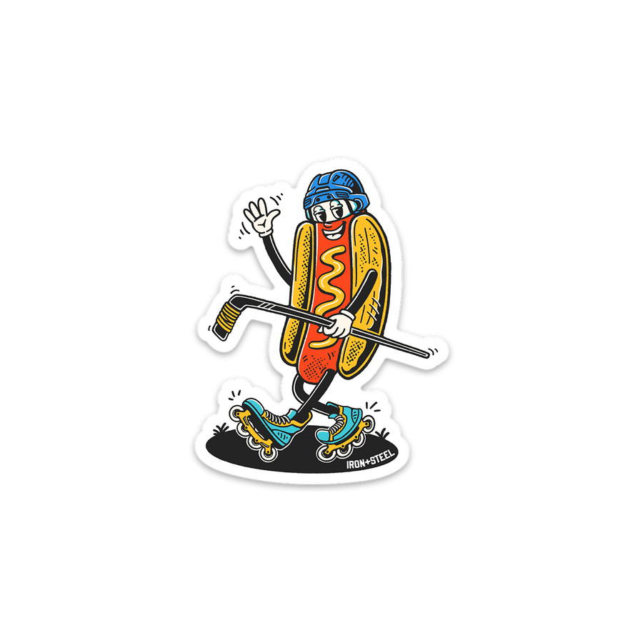 Hot Dog Roller Hockey Sticker