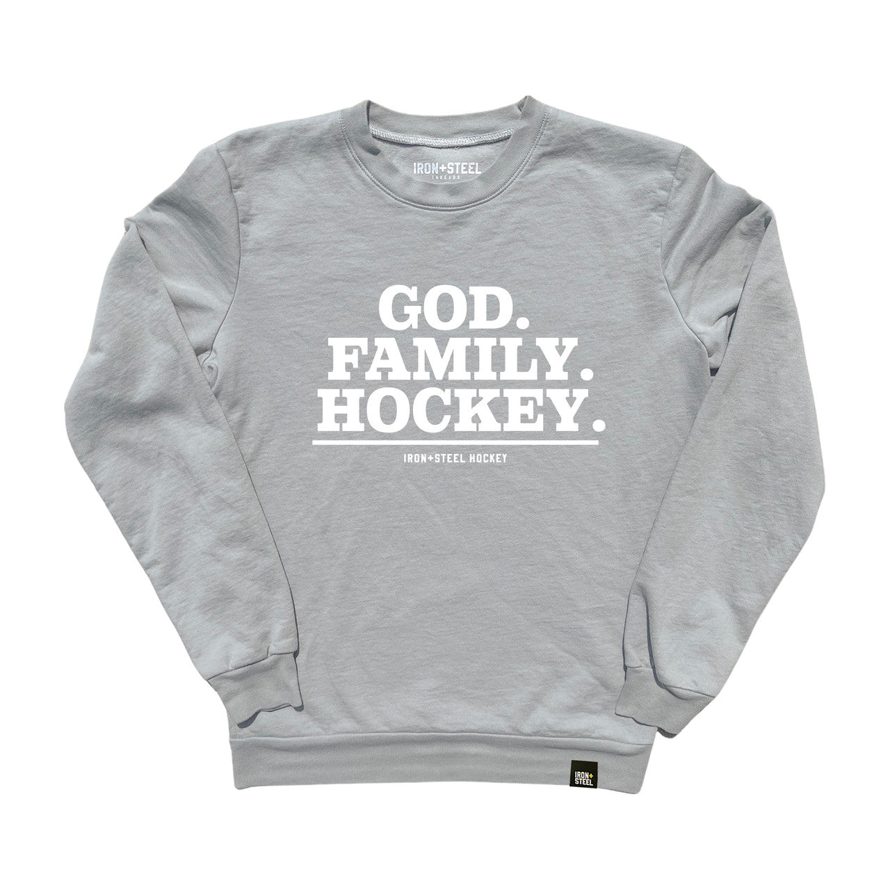 God. Hockey. Family. USA Made Sweatshirt