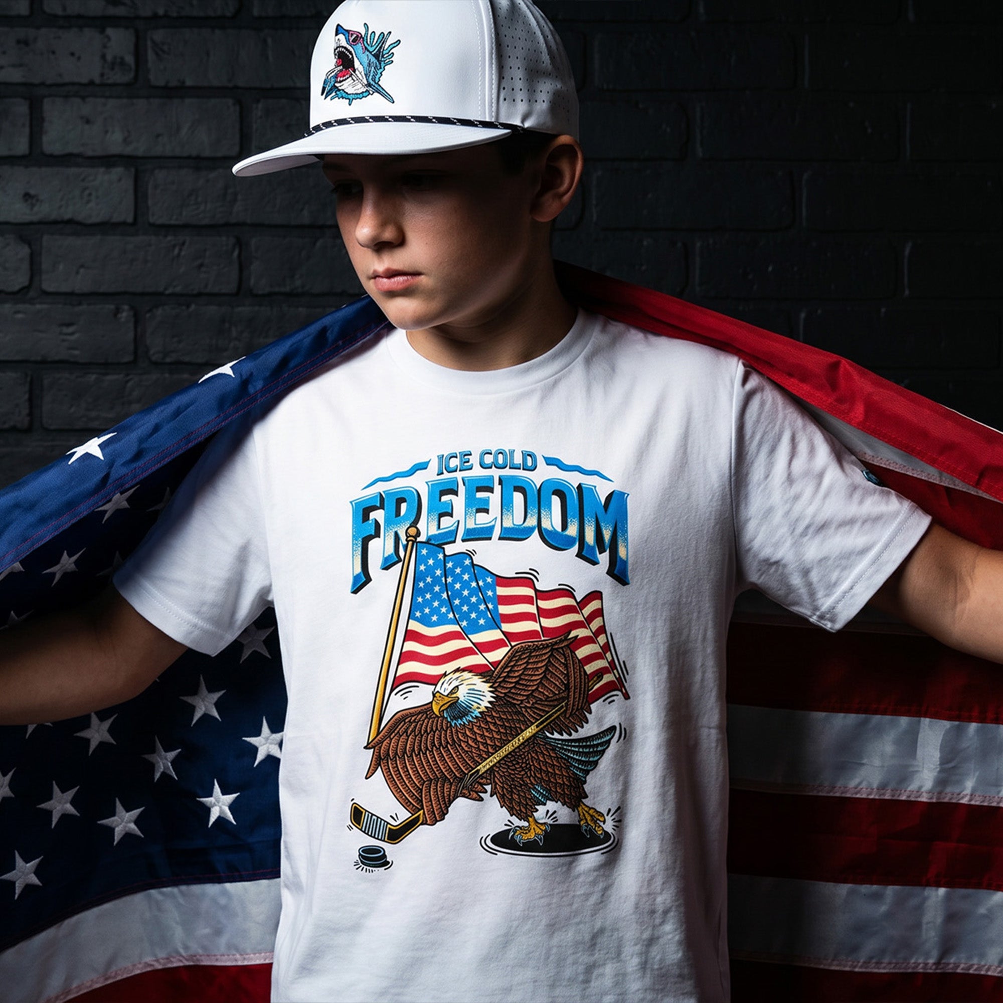 Ice Cold Freedom Hockey Tee